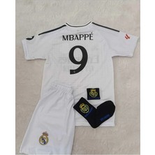 Real Madrid 2024/25 Sezonu Kylian Mbappe Iç Saha Çocuk Forması 4'lü Set (Armalı)