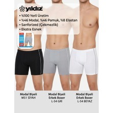 Daisy Tasarım Daisy Yıldız Modal Erkek Boxer %46 Modal %46 Pamuk %8 Elastan Sanforlu Esnek Biyeli Boxer