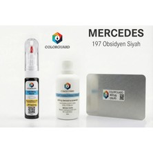 COLORGUARD Mercedes-Benz 197 Obsidyen Siyahı Rötuş Seti - 2 si 1 Arada İğne ve Fırça Uçlu Şişe, Solüsyon ve Rötuş Çeliği