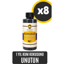 Pawdaz Kokusuz x 8 - Aktif Karbonlu Kedi Kumu Kokusu Giderici (Bir Yıl Kum Kokusunu Unutun)