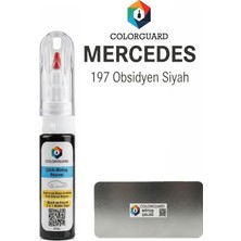 COLORGUARD Mercedes-Benz 197 Obsidyen Siyahı İğneli ve Fırçalı 2 si 1 Arada Özel Tasarım Şişe Rötuş Boyası ve Profesyonel Rötuş Çeliği Seti
