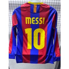 Barcelona Messi 10 Futbol Forması Retro Uzun Kol