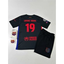 B.a.r.c.e.l.o.n.a 2024/25 Yeni Sezon Lamine Yamal Deplasman Çocuk Forması (Black Armalı)