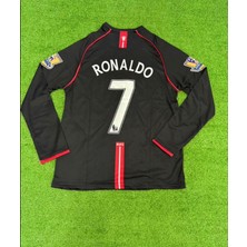Manchester United Ronaldo 7 Retro Futbol Forması Siyah