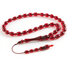 Zero Land Shophnrl Zeytin Şekilli Plastik Tesbih 8X11 mm Bordo