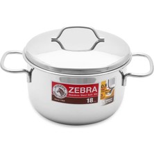 Zebra Thailand Zebra Paslanmaz Çelik Tencere 18 cm Extreme Infinity, 2,5 Litre, Çelik Kapaklı