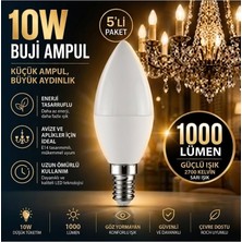 Horoz Ultra 10W E14 5 Li Paket Buji ve Mum LED Ampul