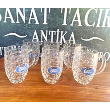 Sanat Taciri 1 Adet 0.5l Vintage Efes Pilsen Bira Bardağı Kristal Kesim Kulplu Bira Bardağı