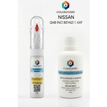COLORGUARD Nissan QAB İnci Beyazı 1. Kat İğneli & Fırçalı Şişe Rötuş Boyası ve Yüzey Temizleme Solüsyonu Seti