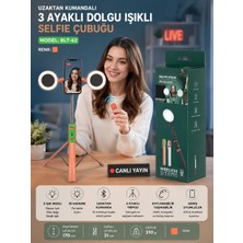 Azurtech Bluetooth Kumandalı Dolgu Işıklı LED Selfie Çubuğu 170CM Tripod Telefon Standı