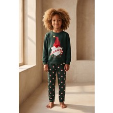 Katia & Bony Erkek Çocuk Santa Claus Yılbaşı Temalı Pijama Altı Yeşil