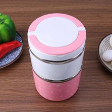 Zenviaa Yemek Termosu 2li Tutacaklı Sefer Tası - Hiper 2 Katlı Yemek Termos ZNV2412