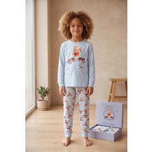 Katia & Bony Lovely Deer Kutulu Çocuk Pijama Takımı Mavi