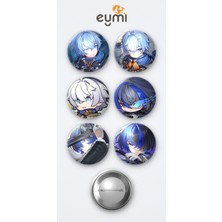 Eymi Design Nte Neverness To Everness Edgar Oyun Rozet ve Daffodill Oyun Rozet 6'lı Metal Rozet Seti 58MM Iğneli Buton Çanta Yaka Rozeti