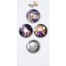 Eymi Design Nte Neverness To Everness Oyunu Jiuyuan Oyun Rozet 3'lü Metal Rozet Seti 58MM Iğneli Buton Çanta Yaka Rozeti