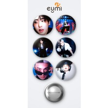 Eymi Design Stray Kids Karma Karma Versiyonu Han ve Karma Versiyonu Hyunjin 6'lı Metal Rozet Seti 58MM Iğneli Buton Çanta Yaka Rozeti