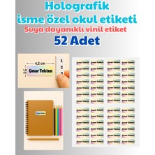 TT sticker Suya Dayanıklı Holografik Isme Özel Isim Etiket Kişiselleştirilen Sticker Hologram Defter Kalem Okul Çıkartma