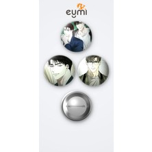 Eymi Design Under The Green Light 3'lü Metal Rozet Seti 58MM Iğneli Buton Çanta Yaka Rozeti