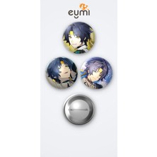 Eymi Design Zenless Zone Zero Asaba Harumasa 3'lü Metal Rozet Seti 58MM Iğneli Buton Çanta Yaka Rozeti