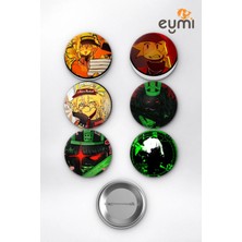 Eymi Design Roblox Elliot Pizza Vs 1X1X1X1 Çanta Süsü Rozet Iğneli Buton Rozet Seti 58 mm (6'lı)