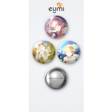 Eymi Design Hetalia Canada 3'lü Metal Rozet Seti 58MM Iğneli Buton Çanta Yaka Rozeti