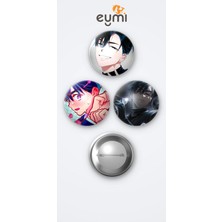 Eymi Design Alien Stage Ivan 3'lü Metal Rozet Seti 58MM Iğneli Buton Çanta Yaka Rozeti