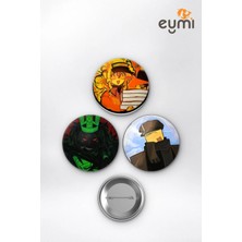 Eymi Design Roblox Gamer Karması Elliot 1X1X1X1 Poob Çanta Süsü Rozet Iğneli Buton Rozet Seti 58 mm (3'lü)