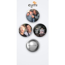 Eymi Design Heated Rivalry 3'lü Metal Rozet Seti 58MM Iğneli Buton Çanta Yaka Rozeti