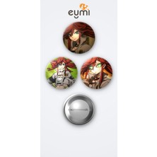 Eymi Design Gachiakuta Animesi Riyo Reaper Anime 3'lü Metal Rozet Seti 58MM Iğneli Buton Çanta Yaka Rozeti
