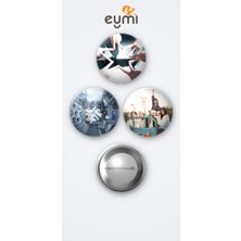 Eymi Design Nmıxx Kpop Grubu Albüm 3'lü Metal Rozet Seti 58MM Iğneli Buton Çanta Yaka Rozeti