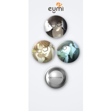 Eymi Design Nerd Project Andrew Young 3'lü Metal Rozet Seti 58MM Iğneli Buton Çanta Yaka Rozeti