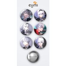 Eymi Design Nte Neverness To Everness Esper Zero Oyun Rozet 6'lı Metal Rozet Seti 58MM Iğneli Buton Çanta Yaka Rozeti