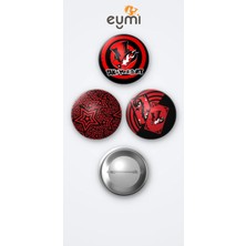 Eymi Design Persona 5 Oyunu 3'lü Metal Rozet Seti 58MM Iğneli Buton Çanta Yaka Rozeti