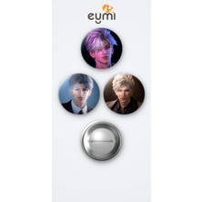Eymi Design Love And Deepspace Sylus 3'lü Metal Rozet Seti 58MM Iğneli Buton Çanta Yaka Rozeti