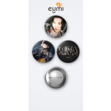 Eymi Design Bts Yoongi Dday Albüm 3'lü Metal Rozet Seti 58MM Iğneli Buton Çanta Yaka Rozeti