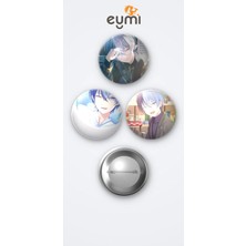 Eymi Design Project Sekaı Aoyagi Toya 3'lü Metal Rozet Seti 58MM Iğneli Buton Çanta Yaka Rozeti