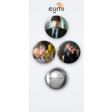 Eymi Design Weak Hero Class K-Draması Yeon Sieun ( Park Jihoon ) 3'lü Metal Rozet Seti 58MM Iğneli Buton Çanta Yaka Rozeti