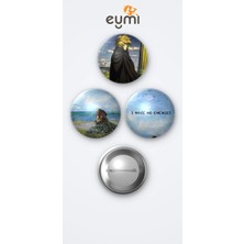 Eymi Design Vinland Saga Animesi Thorfinn Anime 3'lü Metal Rozet Seti 58MM Iğneli Buton Çanta Yaka Rozeti