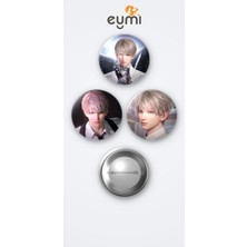Eymi Design Love And Deepspace Xavier 3'lü Metal Rozet Seti 58MM Iğneli Buton Çanta Yaka Rozeti