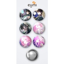 Eymi Design Honkai Star Rail Dan Heng Oyun ve Cyrene Oyun 6'lı Metal Rozet Seti 58MM Iğneli Buton Çanta Yaka Rozeti
