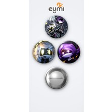 Eymi Design Murder Drones 3'lü Metal Rozet Seti 58MM Iğneli Buton Çanta Yaka Rozeti