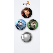 Eymi Design Cortis Kpop Grubu James 3'lü Metal Rozet Seti 58MM Iğneli Buton Çanta Yaka Rozeti