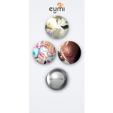 Eymi Design Alien Stage Luka 3'lü Metal Rozet Seti 58MM Iğneli Buton Çanta Yaka Rozeti