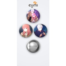 Eymi Design A Sign Of Affection Animesi Yuki Itose ve Itsuomi Nagi Anime 3'lü Metal Rozet Seti 58MM Iğneli Buton Çanta Yaka Rozeti
