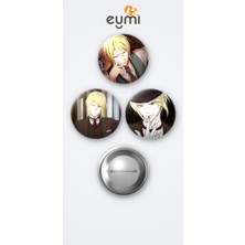 Eymi Design Moriarty The Patriot William James Morıarty 3'lü Metal Rozet Seti 58MM Iğneli Buton Çanta Yaka Rozeti