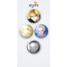 Eymi Design Who Made Me A Princess Claude De Alger Obelıa 3'lü Metal Rozet Seti 58MM Iğneli Buton Çanta Yaka Rozeti