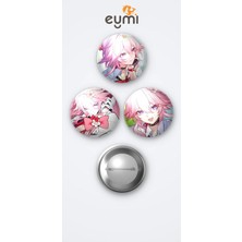 Eymi Design Honkai Star Rail Oyunu Evanescia Oyun 3'lü Metal Rozet Seti 58MM Iğneli Buton Çanta Yaka Rozeti