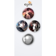 Eymi Design Omniscient Reader's Viewpoint 3'lü Metal Rozet Seti 58MM Iğneli Buton Çanta Yaka Rozeti