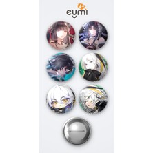 Eymi Design Nte Neverness To Everness Hotori Oyun Rozet ve Hathor Oyun Rozet 6'lı Metal Rozet Seti 58MM Iğneli Buton Çanta Yaka Rozeti