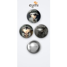 Eymi Design Gachiakuta Animesi Follo Tunito Anime 3'lü Metal Rozet Seti 58MM Iğneli Buton Çanta Yaka Rozeti